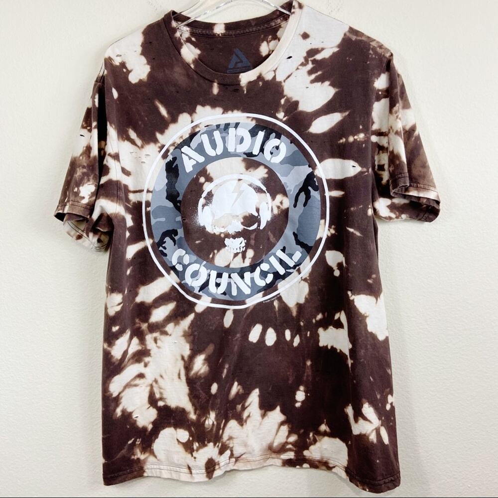 Audio Counsel Custom Bleached Distressed Tee Sz L